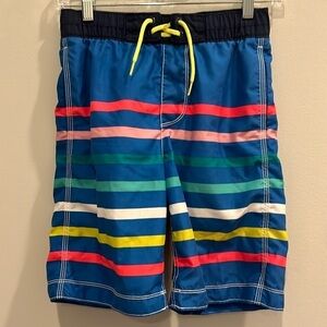GAP - boys swim trunks bathing suit. Board shorts. Stripe print. Size boys Large